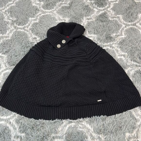 Tommy Hilfiger black knitted cotton cape poncho size Xs - Picture 1 of 8